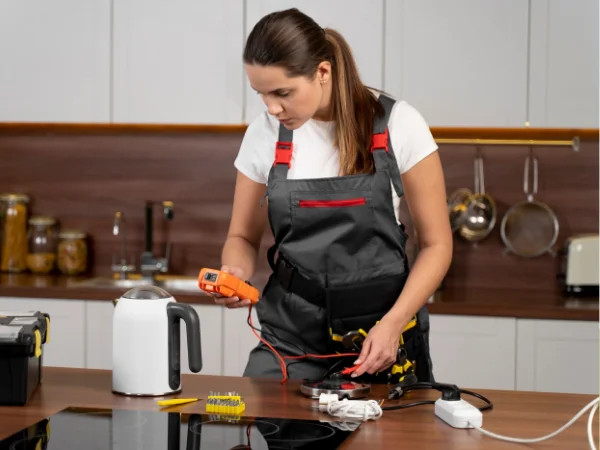 Professional technician diagnosing kitchen appliance issues during Appliance Repairs in Jacksonville homes